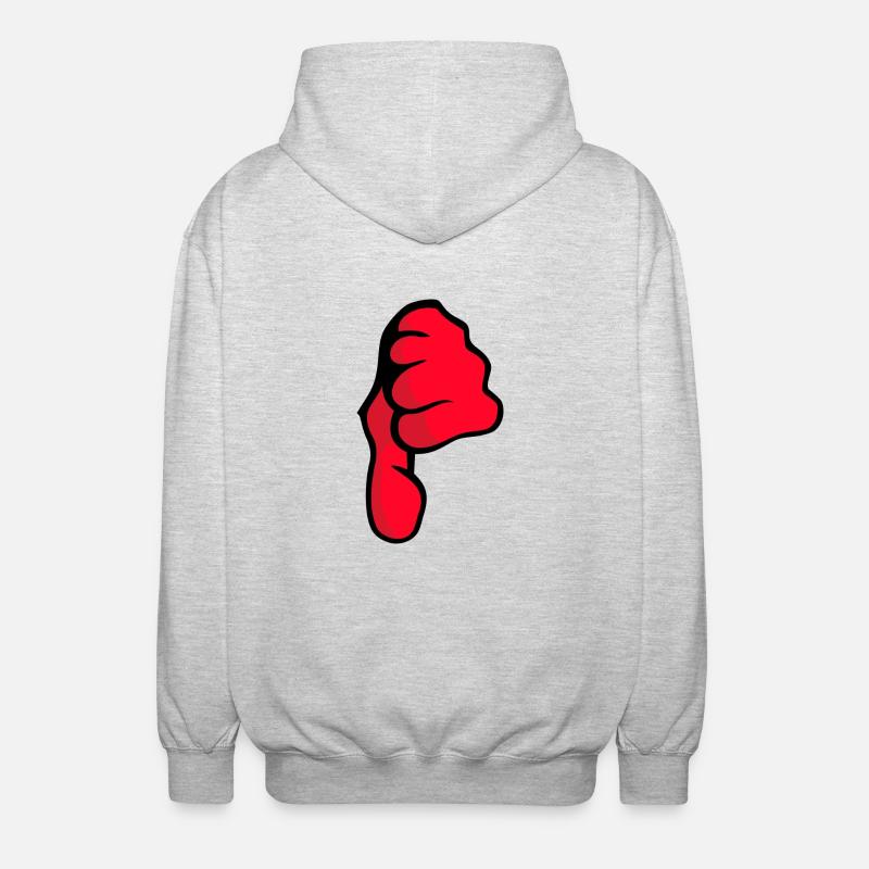 pouces vers le bas - Veste à capuche unisexe - gris clair chiné