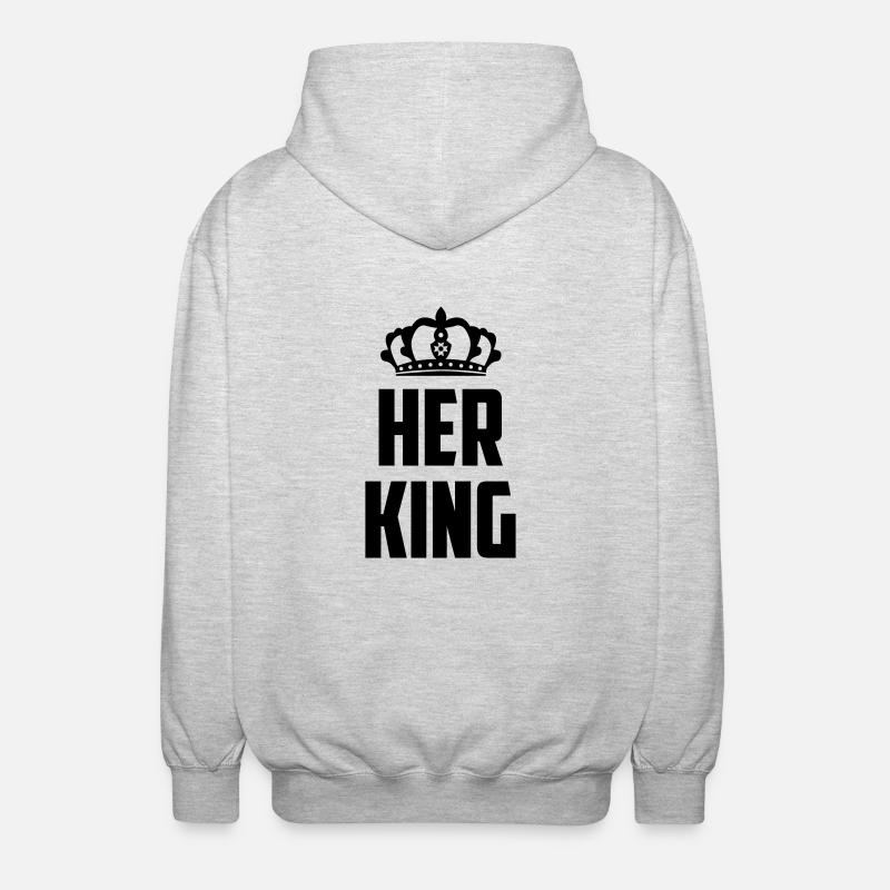 Her King - Unisex Kapuzenjacke - Hellgrau meliert