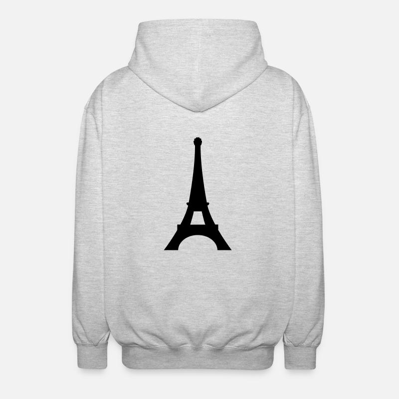 Paris Eiffelturm - Unisex Kapuzenjacke - Hellgrau meliert