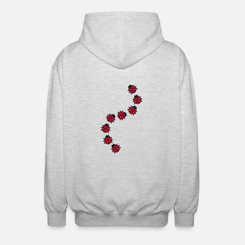Marienkäfer - Unisex Kapuzenjacke - Hellgrau meliert