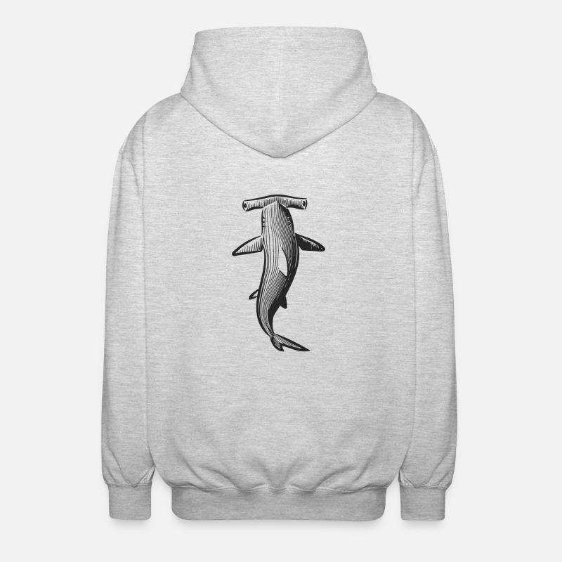 Conception de requin marteau - Veste à capuche unisexe - gris clair chiné