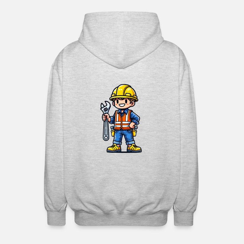 Construction worker - Unisex Hooded Jacket - light heather grey