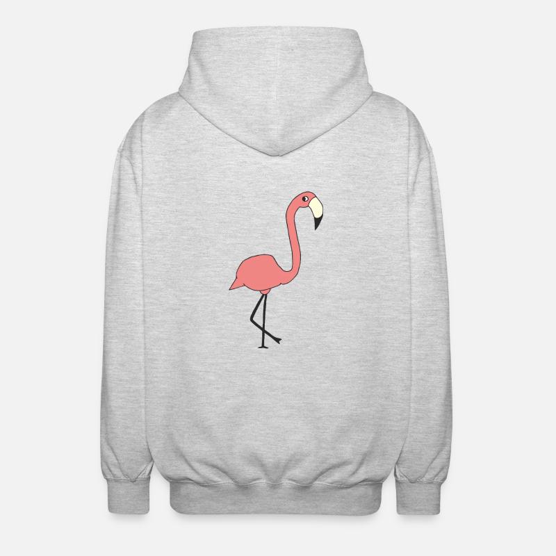 flamingo - Unisex Kapuzenjacke - Hellgrau meliert