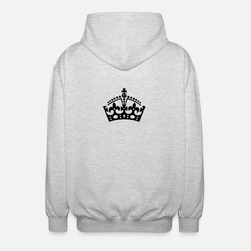 Keep Calm crown / crown - Unisex Hooded Jacket - light heather grey