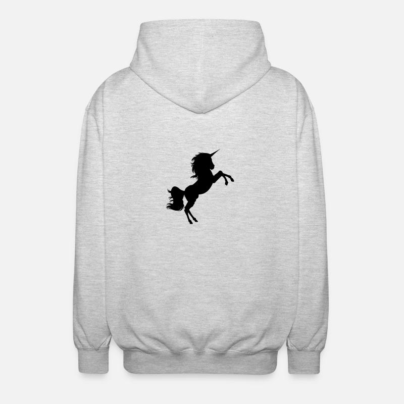 Wildes Einhorn - Unisex Kapuzenjacke - Hellgrau meliert