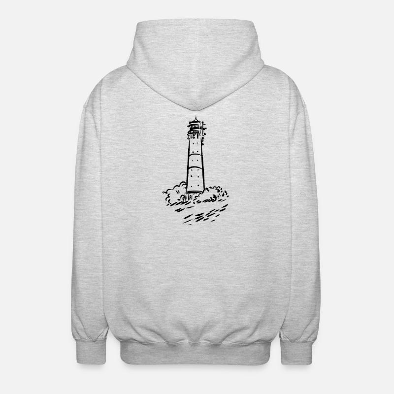 Lighthouse Hörnum Sylt Art Design - Veste à capuche unisexe - gris clair chiné