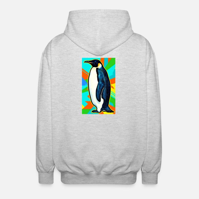 pingouin - Veste à capuche unisexe - gris clair chiné