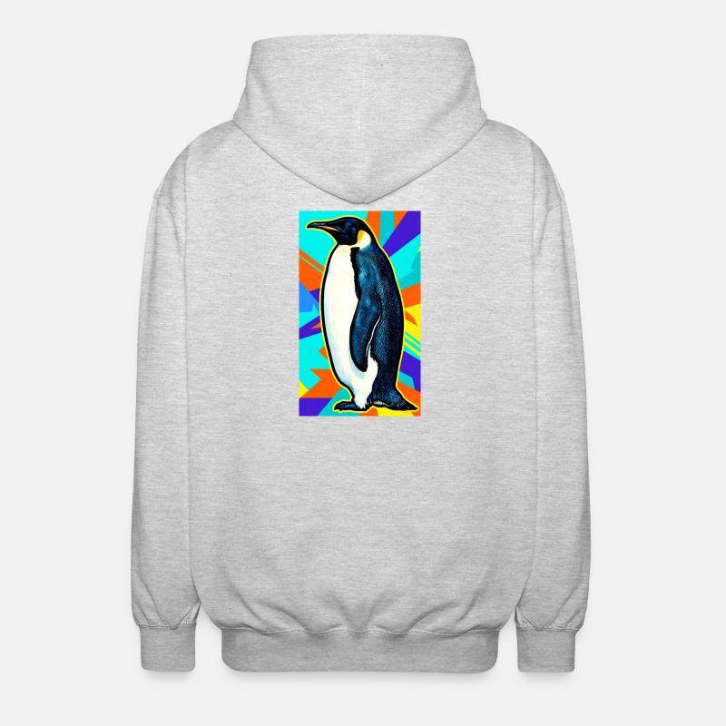 pingouin - Veste à capuche unisexe - gris clair chiné