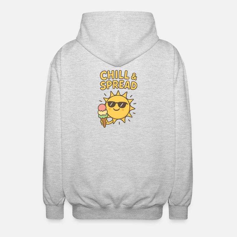 Chill & Spread Sonne Eis Spaß - Unisex Kapuzenjacke - Hellgrau meliert