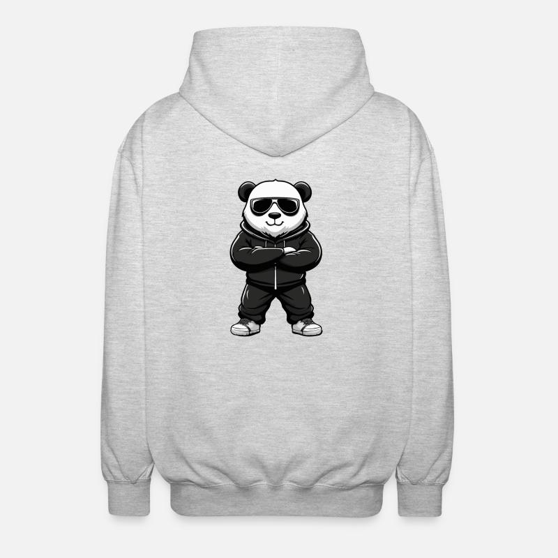 panda - Veste à capuche unisexe - gris clair chiné