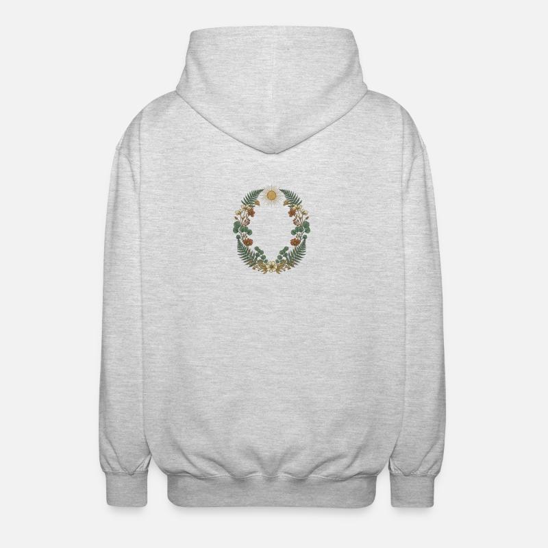 Botanik – Die Größe einer Krone - Unisex Kapuzenjacke - Hellgrau meliert