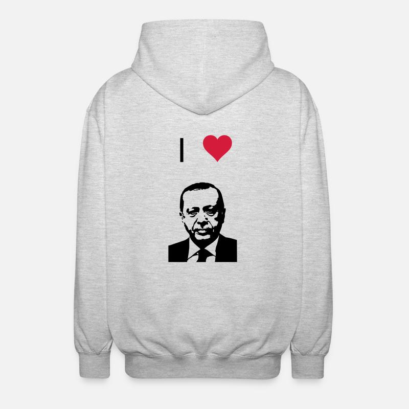 Recep Tayyip Erdogan - Veste à capuche unisexe - gris clair chiné
