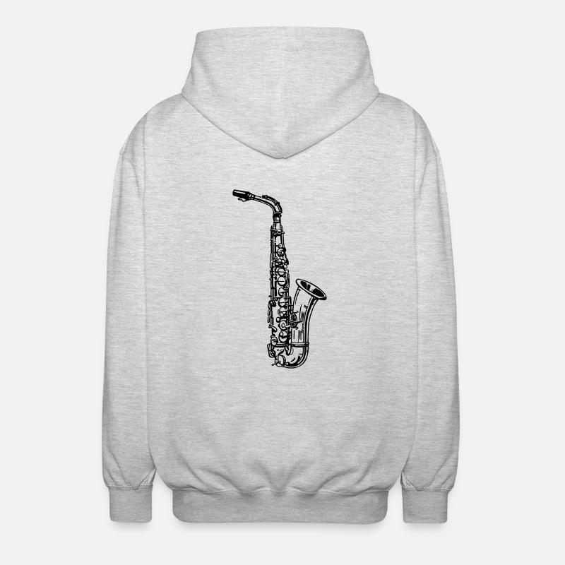 Saxophon - Unisex Kapuzenjacke - Hellgrau meliert