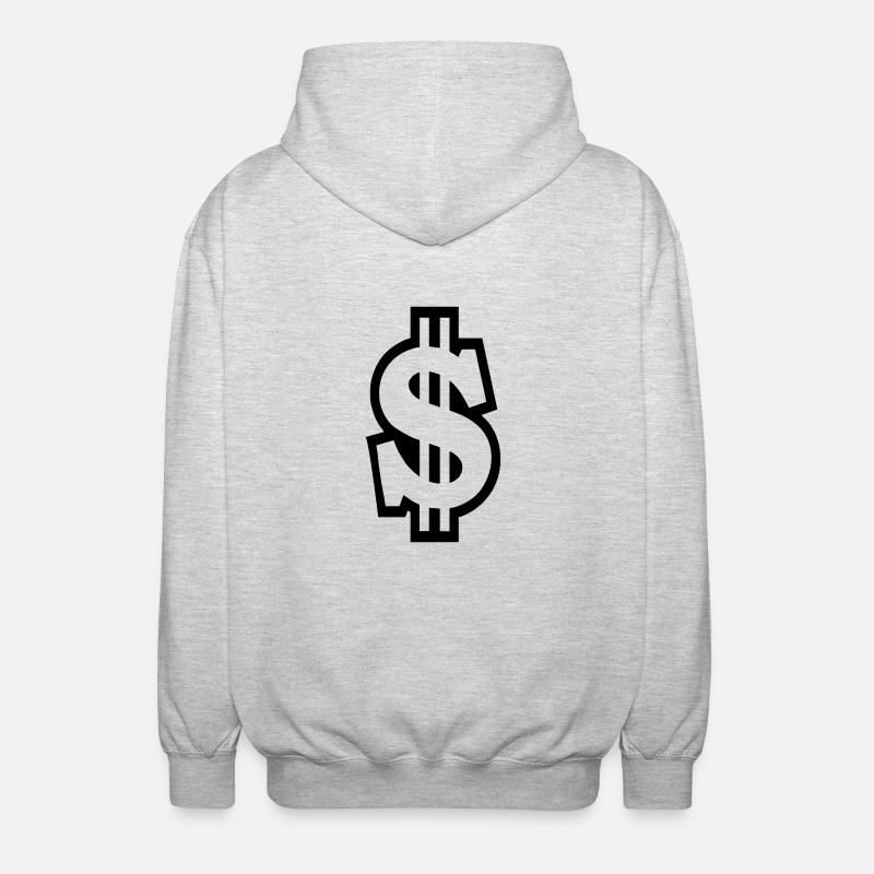 Dollar - Unisex Kapuzenjacke - Hellgrau meliert