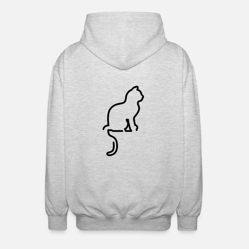 Katzen - Unisex Kapuzenjacke - Hellgrau meliert