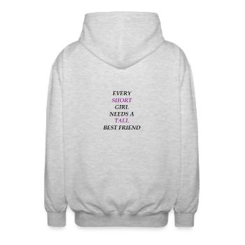 Amis BFF amis amis aiment amitié - Veste à capuche unisexe - gris clair chiné - Dos - AI Model Male 185 light (185cm)