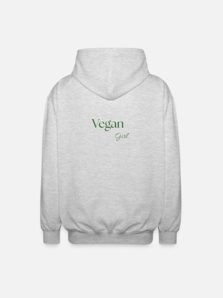 Vegan Girl. - Unisex Hooded Jacket - light heather grey
