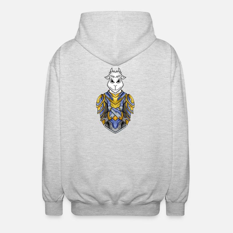 Ritter Ziege cool - Unisex Kapuzenjacke - Hellgrau meliert