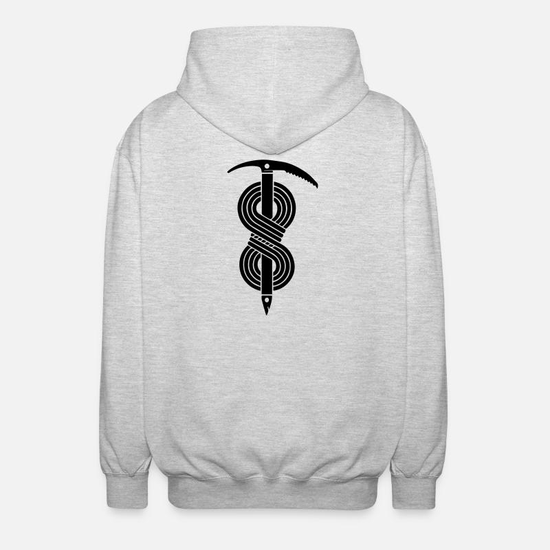Eispickel Seil - Unisex Kapuzenjacke - Hellgrau meliert