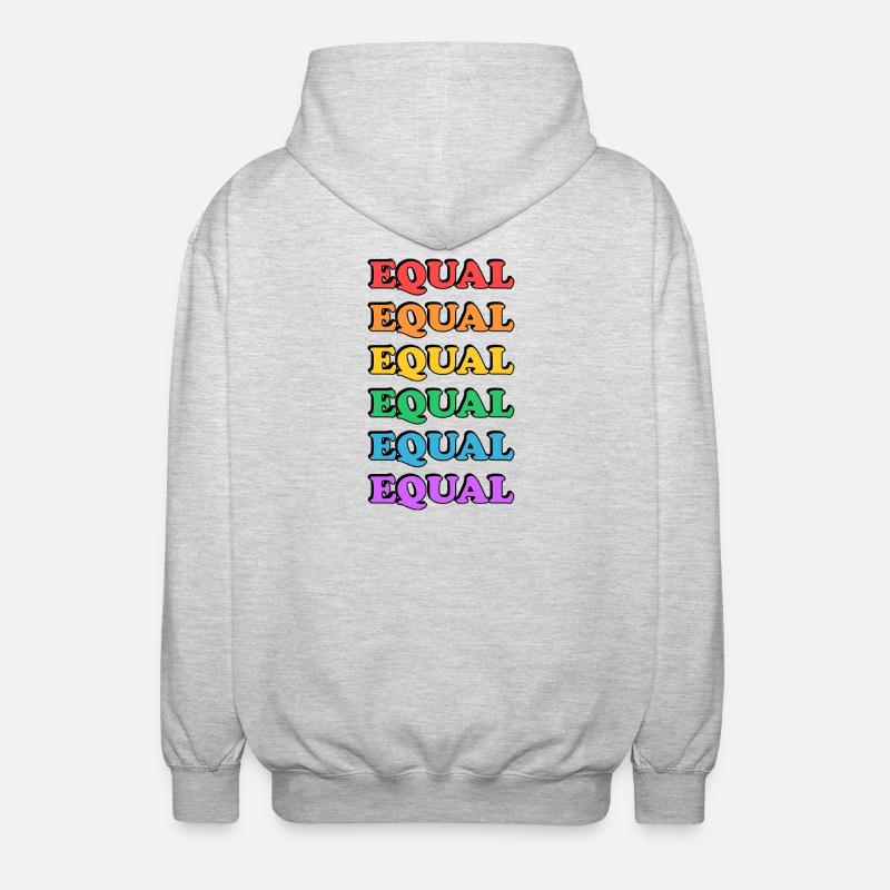 Rainbow Equality Text - Unisex Hooded Jacket - light heather grey