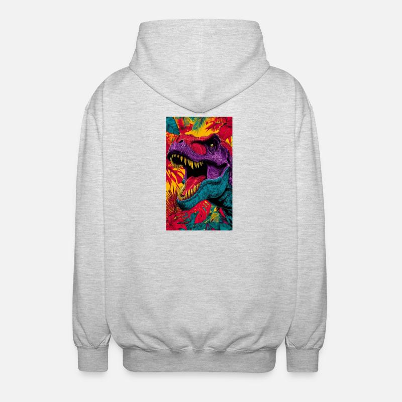 dinosaure - Veste à capuche unisexe - gris clair chiné