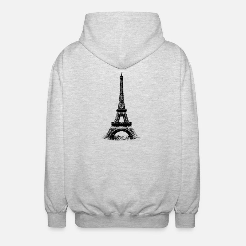 Tour Eiffel - Veste à capuche unisexe - gris clair chiné