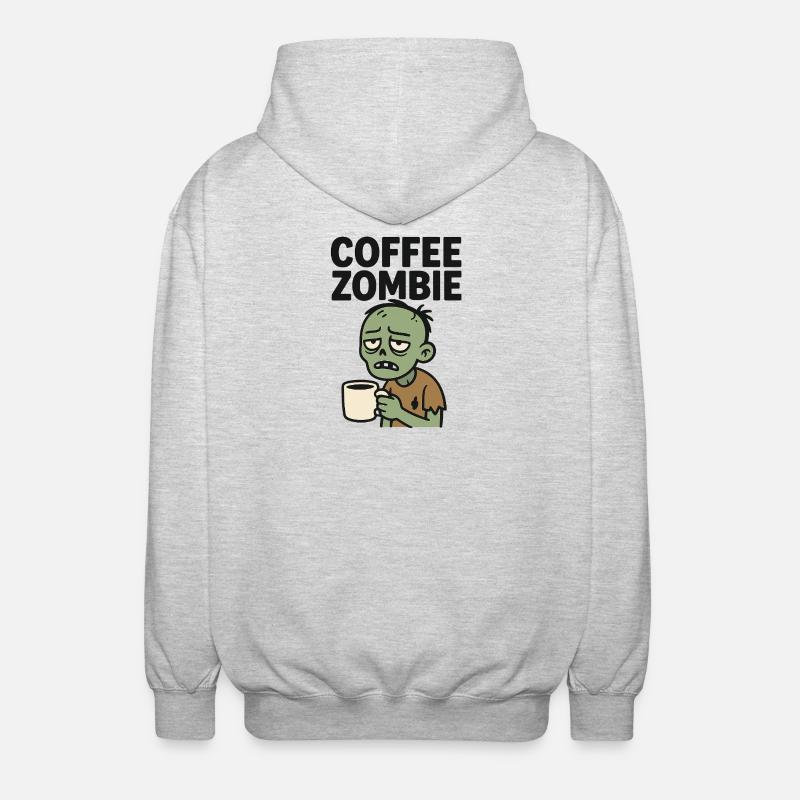 Zombie du café - Veste à capuche unisexe - gris clair chiné