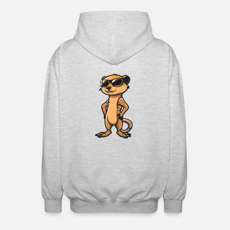Erdmännchen Comic Cool - Unisex Kapuzenjacke - Hellgrau meliert