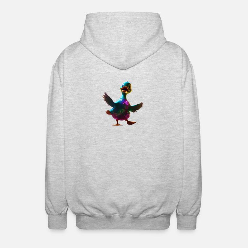 Dancing Duck - Unisex Hooded Jacket - light heather grey