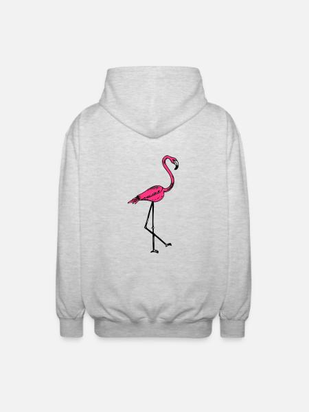 flamingo - Unisex Kapuzenjacke - Hellgrau meliert