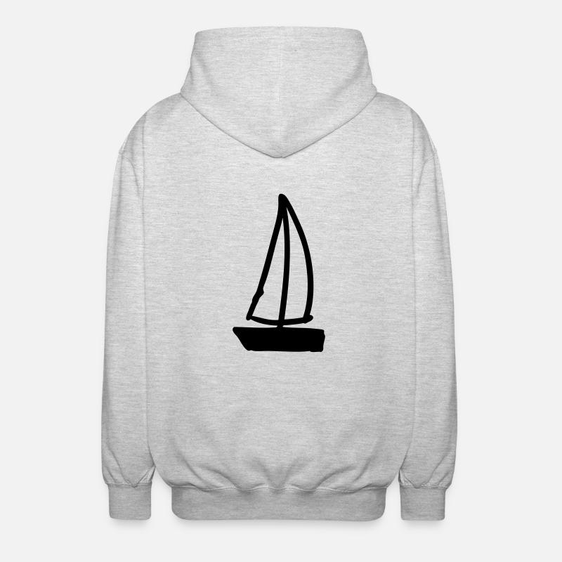 sailing boat - Unisex Hooded Jacket - light heather grey