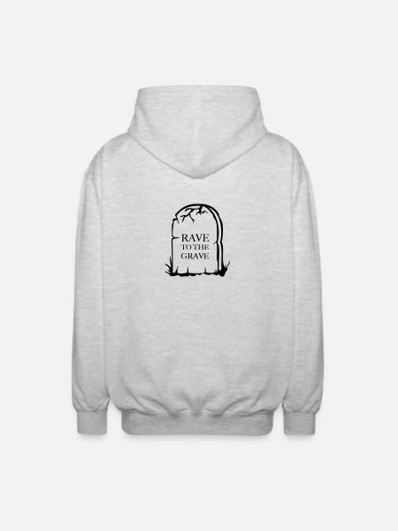 Rave to the Grave - Unisex Hooded Jacket - light heather grey