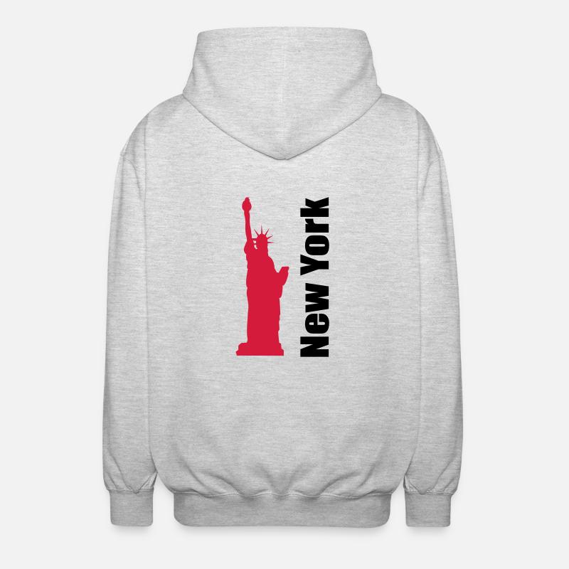 New York - Unisex Kapuzenjacke - Hellgrau meliert