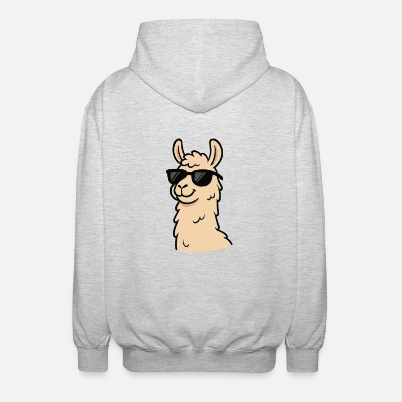 Llama Cool Comic - Unisex Hooded Jacket - light heather grey