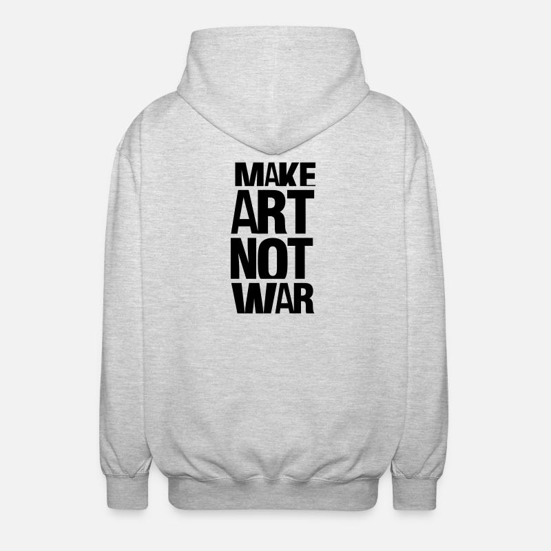 make art not war - Unisex Kapuzenjacke - Hellgrau meliert