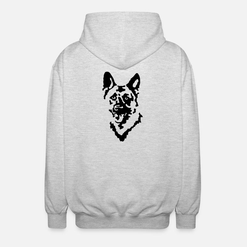 Schäferhund - Unisex Kapuzenjacke - Hellgrau meliert