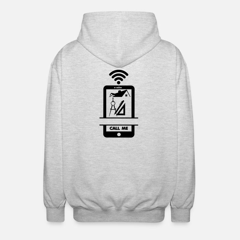 Construction drawing? Call me the architect! - Unisex Hooded Jacket - light heather grey
