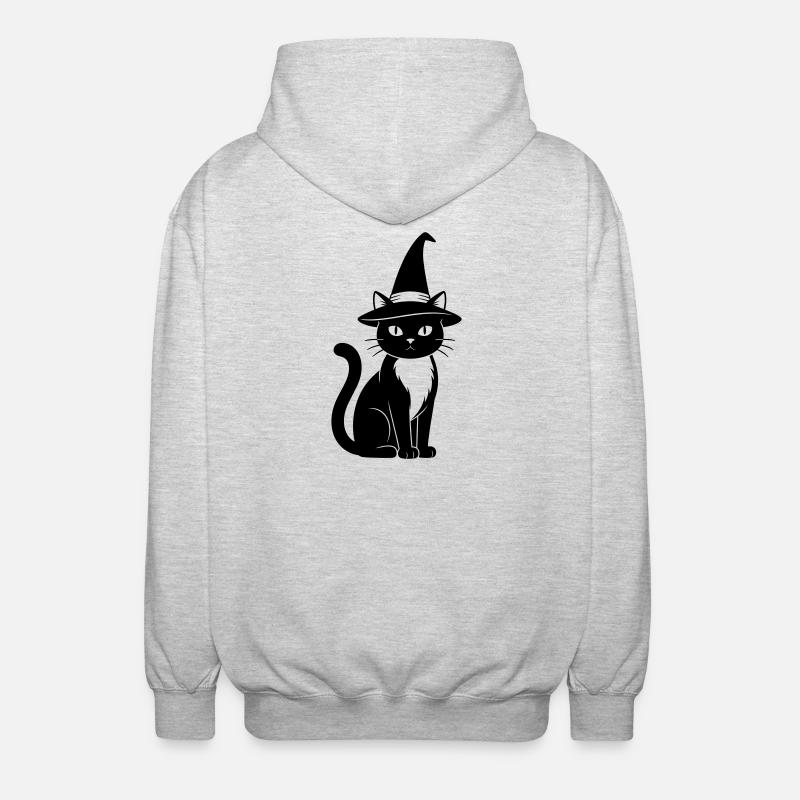 Chat des sorcières - Veste à capuche unisexe - gris clair chiné