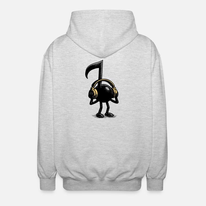 Note de musique - Veste à capuche unisexe - gris clair chiné