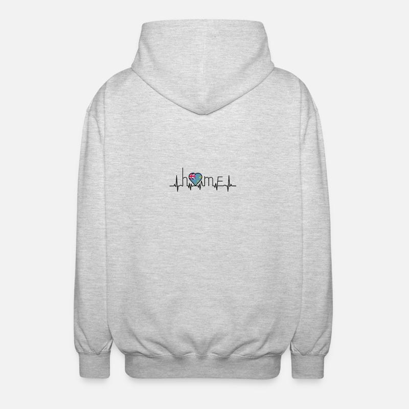 j'aime la maison Tuvalu - Veste à capuche unisexe - gris clair chiné