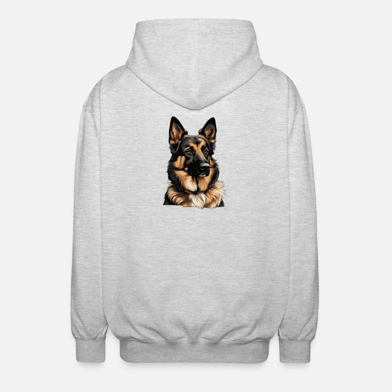 schäferhund - Unisex Kapuzenjacke - Hellgrau meliert