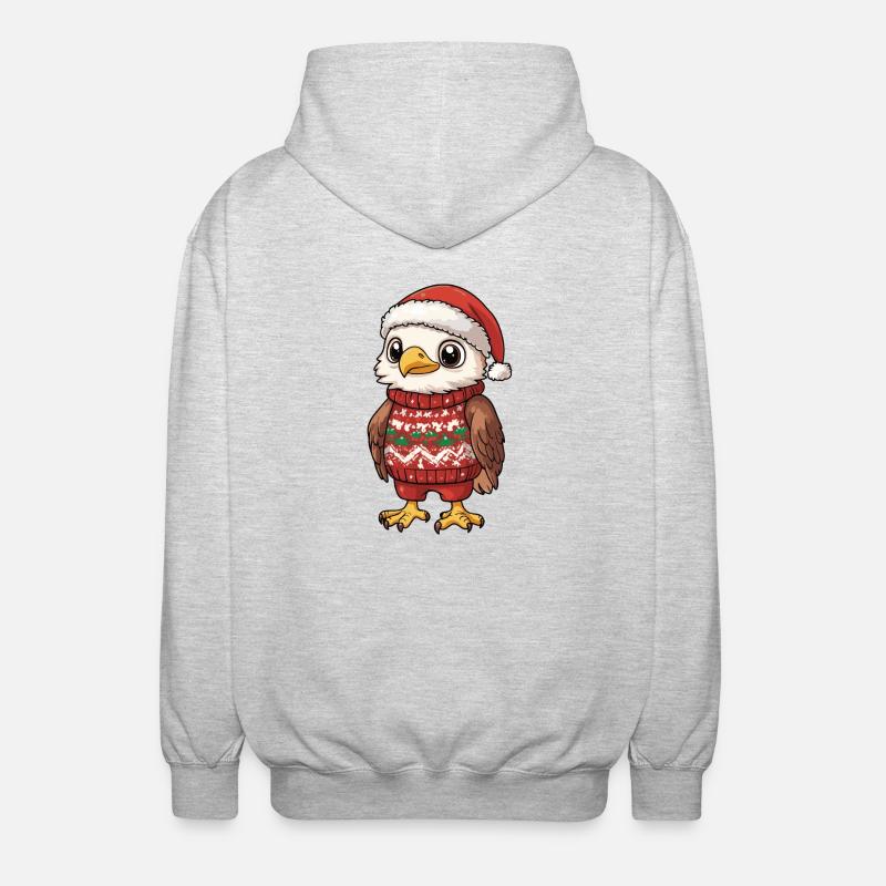 Eagle Christmas Comic - Unisex Hooded Jacket - light heather grey