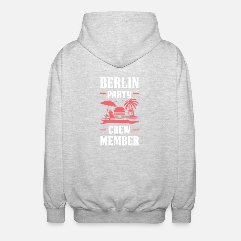 Berlin Party Crew - Unisex Hooded Jacket - light heather grey
