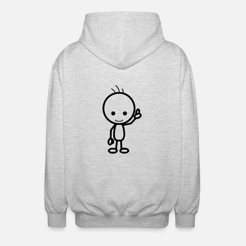 männchen - Unisex Kapuzenjacke - Hellgrau meliert