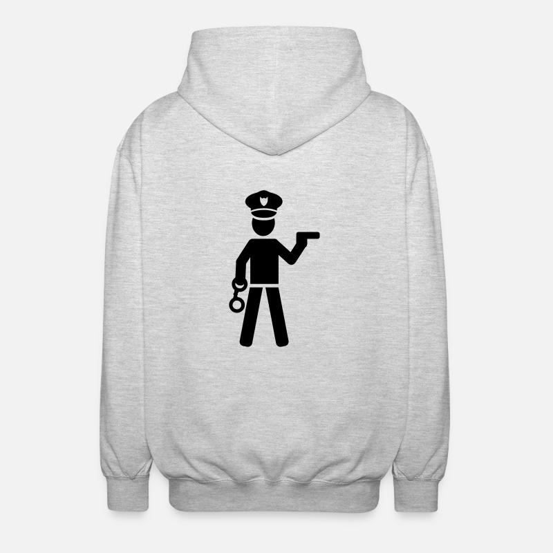 Polizei - Unisex Kapuzenjacke - Hellgrau meliert
