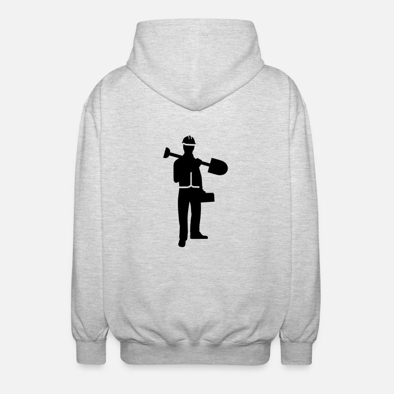 Ouvrier du bâtiment - Veste à capuche unisexe - gris clair chiné