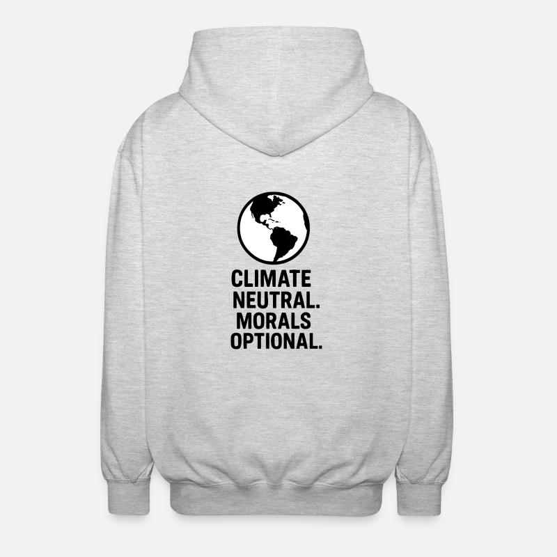 Klimate neutral morals optional - Unisex Kapuzenjacke - Hellgrau meliert