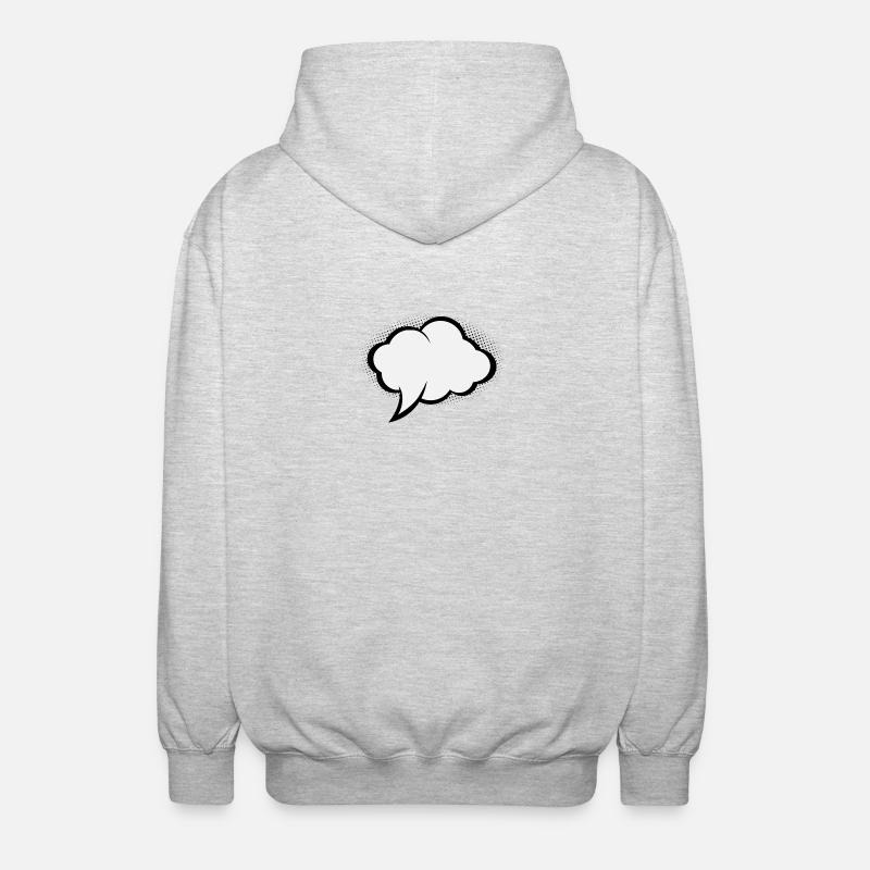 Comic Speech Bubble - Unisex Hooded Jacket - light heather grey