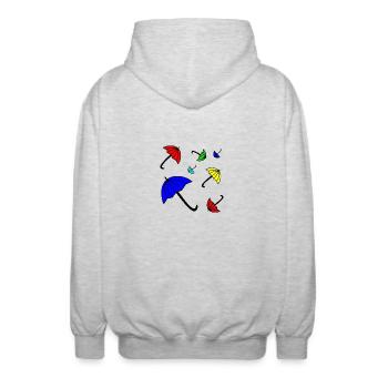 Sonnenschirm T-Shirt - Unisex Kapuzenjacke - Hellgrau meliert - Hinten - AI Model Male 185 light (185cm)