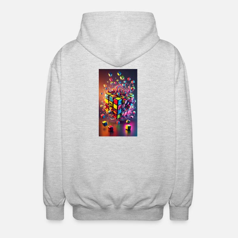 Cube d’explosion de couleur - Veste à capuche unisexe - gris clair chiné